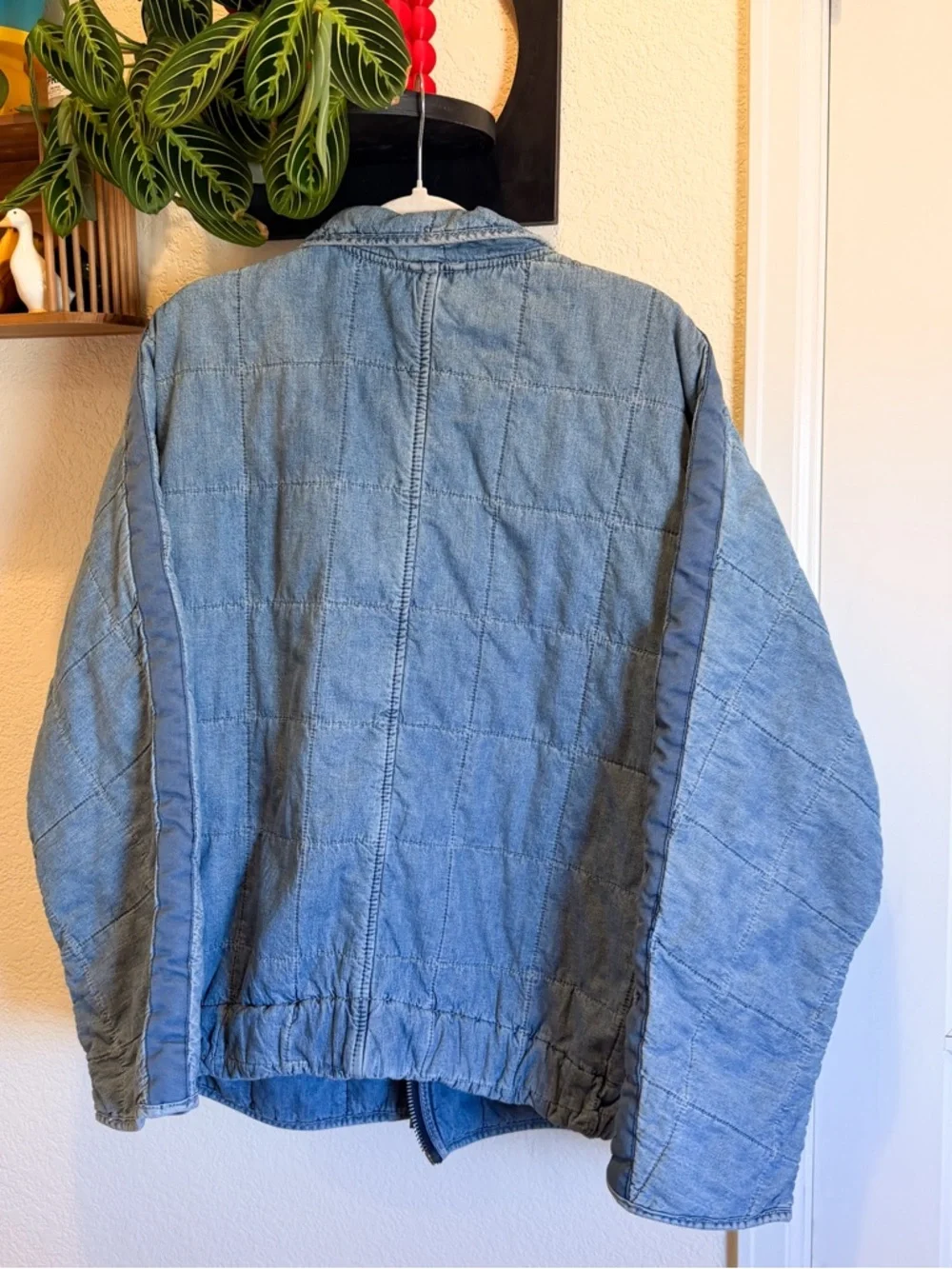 Free People - Quilted Denim Dolman Jacket, L - Picture 5 of 5